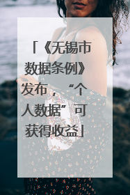 《无锡市数据条例》发布，“个人数据”可获得收益