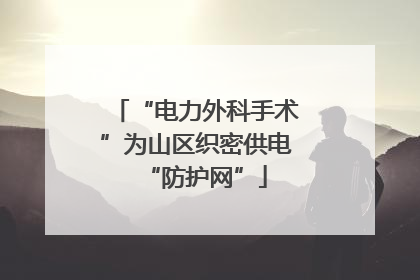 “电力外科手术”为山区织密供电“防护网”