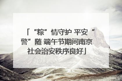 “粽”情守护 平安“警”随 端午节期间南京社会治安秩序良好