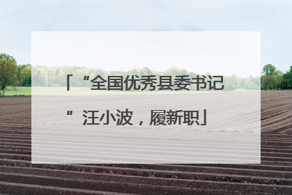 “全国优秀县委书记”汪小波，履新职