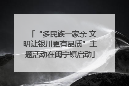 “多民族一家亲 文明让银川更有品质”主题活动在闽宁镇启动