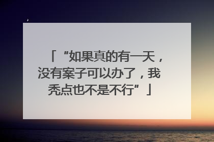 “如果真的有一天，没有案子可以办了，我秃点也不是不行”