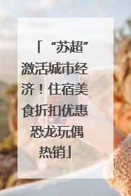 “苏超”激活城市经济！住宿美食折扣优惠 恐龙玩偶热销