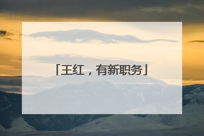 王红，有新职务
