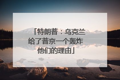 特朗普：乌克兰给了普京一个轰炸他们的理由