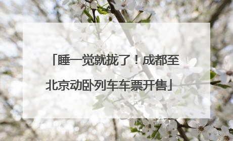 睡一觉就拢了！成都至北京动卧列车车票开售