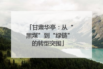 甘肃华亭：从“黑煤”到“绿链”的转型突围