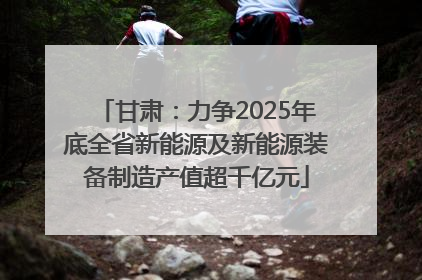 甘肃：力争2025年底全省新能源及新能源装备制造产值超千亿元