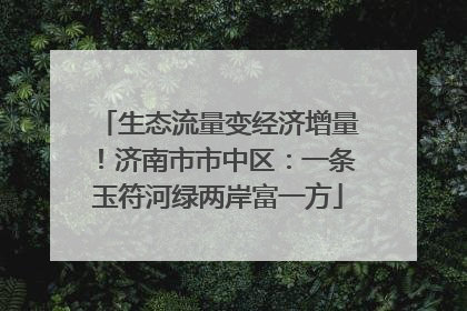 生态流量变经济增量！济南市市中区：一条玉符河绿两岸富一方