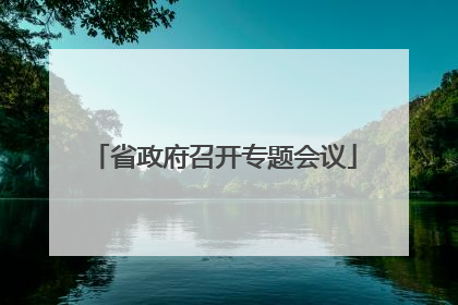 省政府召开专题会议