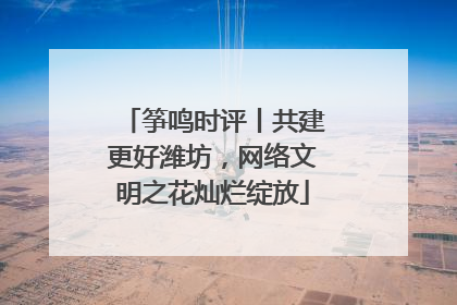 筝鸣时评丨共建更好潍坊，网络文明之花灿烂绽放