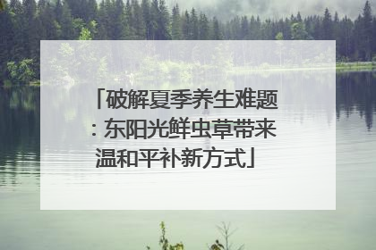 破解夏季养生难题：东阳光鲜虫草带来温和平补新方式