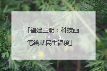 福建三明：科技画笔绘就民生温度