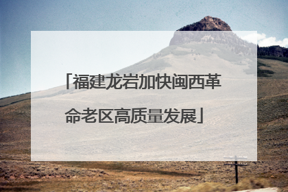 福建龙岩加快闽西革命老区高质量发展