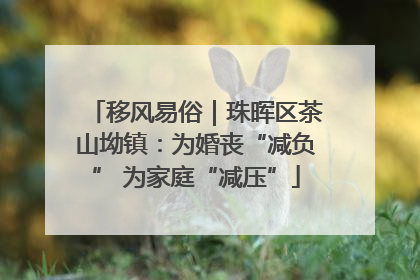 移风易俗｜珠晖区茶山坳镇：为婚丧“减负” 为家庭“减压”