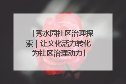 秀水园社区治理探索｜让文化活力转化为社区治理动力