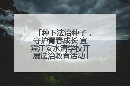 种下法治种子，守护青春成长 宜宾江安水清学校开展法治教育活动