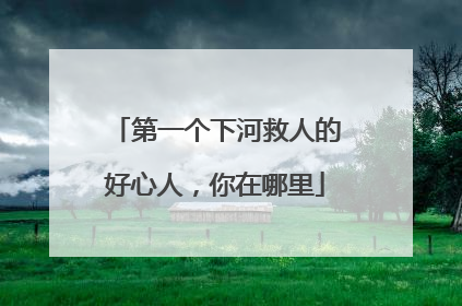 第一个下河救人的好心人，你在哪里