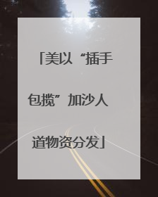 美以“插手包揽”加沙人道物资分发