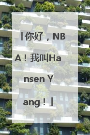 你好，NBA！我叫Hansen Yang！