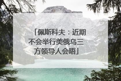 佩斯科夫：近期不会举行美俄乌三方领导人会晤