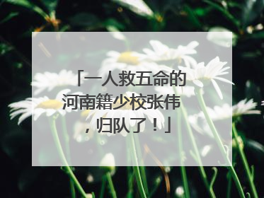一人救五命的河南籍少校张伟，归队了！