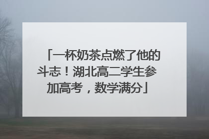 一杯奶茶点燃了他的斗志！湖北高二学生参加高考，数学满分