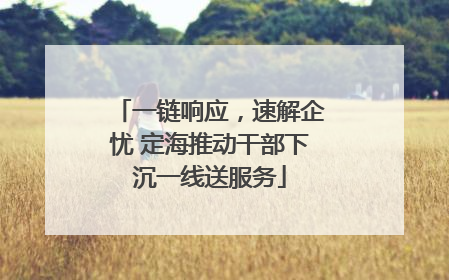 一链响应，速解企忧 定海推动干部下沉一线送服务