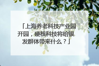 上海养老科技产业园开园，硬核科技将给银发群体带来什么？