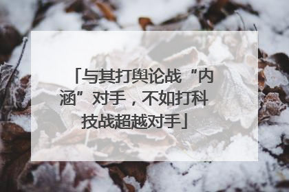 与其打舆论战“内涵”对手，不如打科技战超越对手