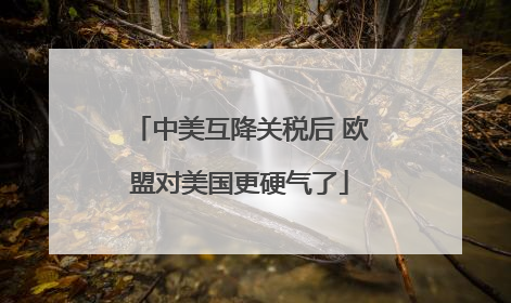 中美互降关税后 欧盟对美国更硬气了