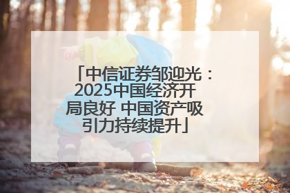 中信证券邹迎光：2025中国经济开局良好 中国资产吸引力持续提升
