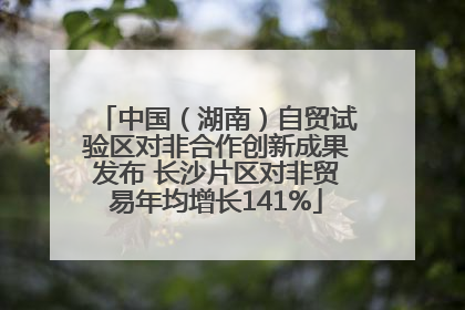 中国（湖南）自贸试验区对非合作创新成果发布 长沙片区对非贸易年均增长141%