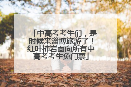 中高考考生们，是时候来淄博旅游了！红叶柿岩面向所有中高考考生免门票