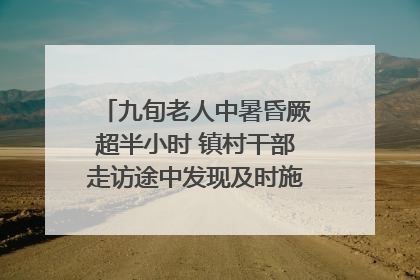 九旬老人中暑昏厥超半小时 镇村干部走访途中发现及时施救｜看见正能量