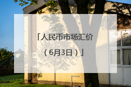 人民币市场汇价（6月3日）
