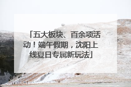 五大板块、百余项活动！端午假期，沈阳上线夏日专属新玩法