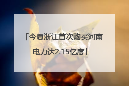 今夏浙江首次购买河南电力达2.15亿度