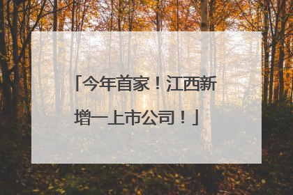 今年首家！江西新增一上市公司！