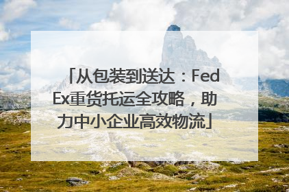 从包装到送达：FedEx重货托运全攻略，助力中小企业高效物流