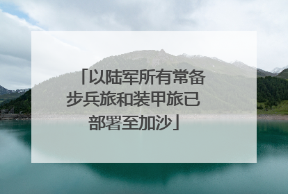 以陆军所有常备步兵旅和装甲旅已部署至加沙