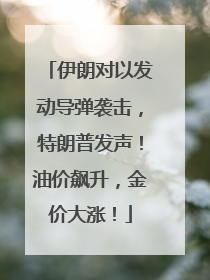 伊朗对以发动导弹袭击，特朗普发声！油价飙升，金价大涨！