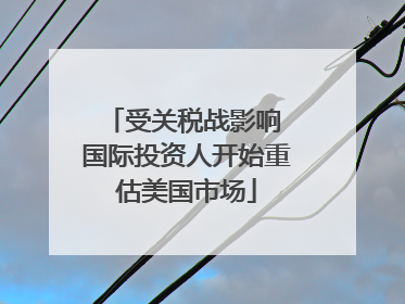 受关税战影响 国际投资人开始重估美国市场