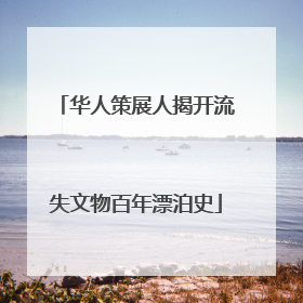 华人策展人揭开流失文物百年漂泊史