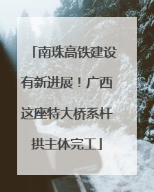 南珠高铁建设有新进展！广西这座特大桥系杆拱主体完工