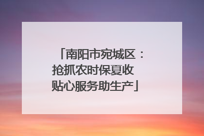 南阳市宛城区：抢抓农时保夏收 贴心服务助生产