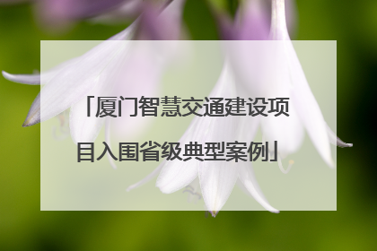 厦门智慧交通建设项目入围省级典型案例