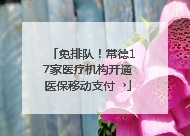 免排队！常德17家医疗机构开通医保移动支付→