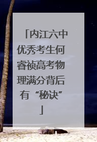 内江六中优秀考生何睿祯高考物理满分背后有“秘诀”