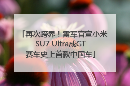 再次跨界！雷军官宣小米SU7 Ultra成GT赛车史上首款中国车